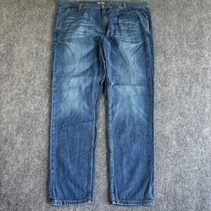 Mossimo Denim Womens Size 14 Blue Boyfriend Trouser Pleated Jeans Medium Wash